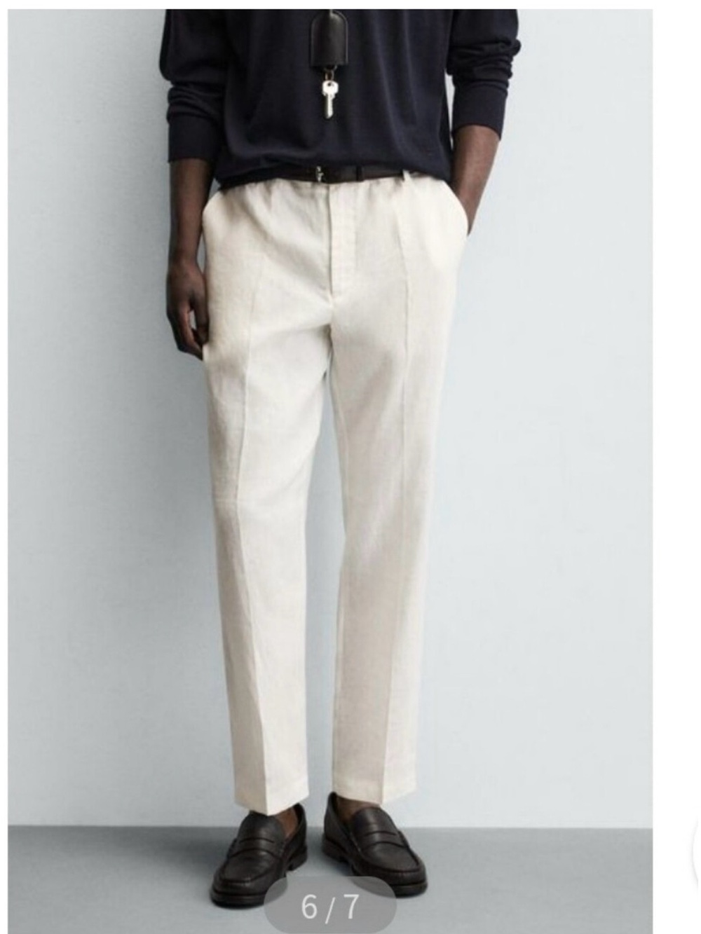 Zara Light Cream Tailored Chinos